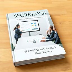 A book cover design showcasing a professional and elegant meeting setting with well-dressed individuals in formal business attire gathered around a conference table