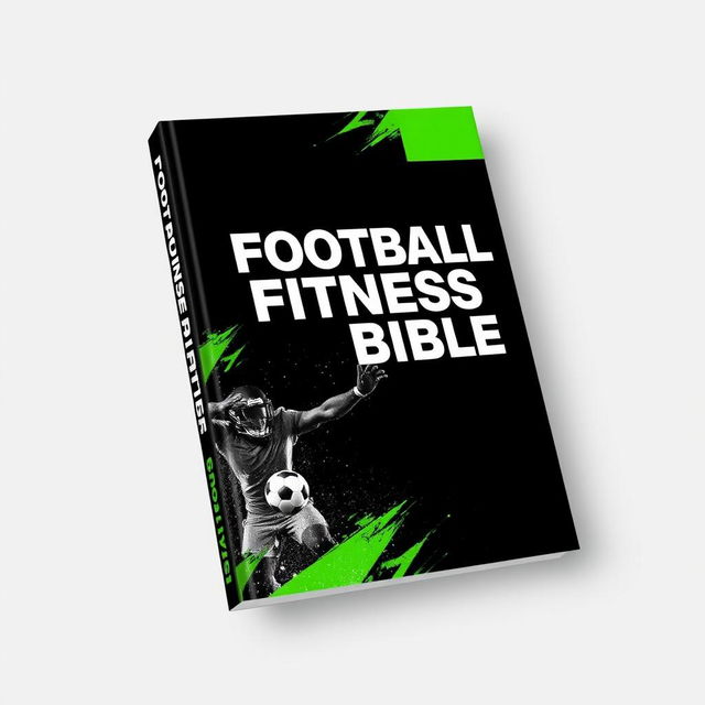 A dynamic and inspiring composition suitable for a book cover titled "Football Fitness Bible"