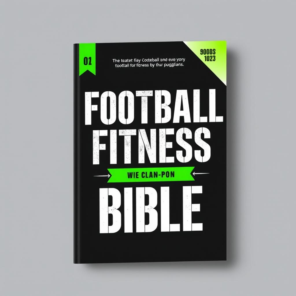 Cover design for a book titled "Football Fitness Bible" with a striking and bold typography-focused design