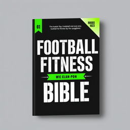 Cover design for a book titled "Football Fitness Bible" with a striking and bold typography-focused design