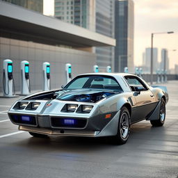 A 1979 Pontiac Firebird modified into an electric vehicle