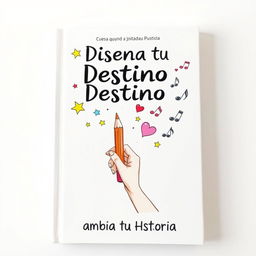 Book cover for 'Diseña tu Destino y Cambia tu Historia', featuring a white background