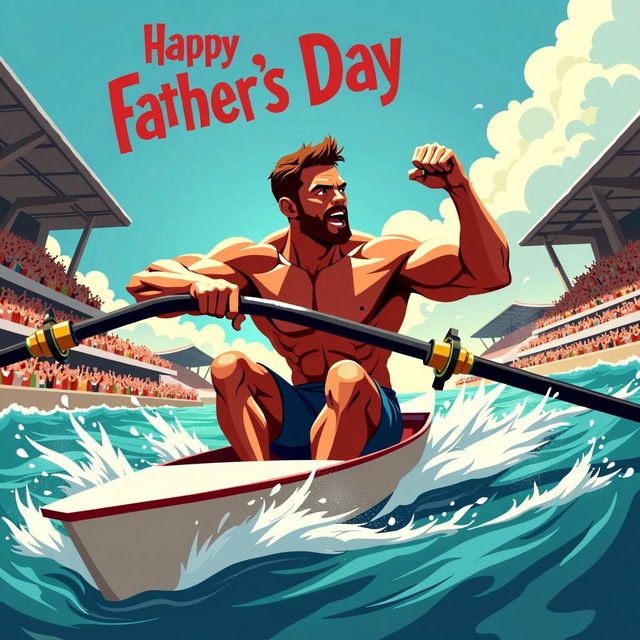 A greeting card featuring the text "Happy Father's Day" at the top