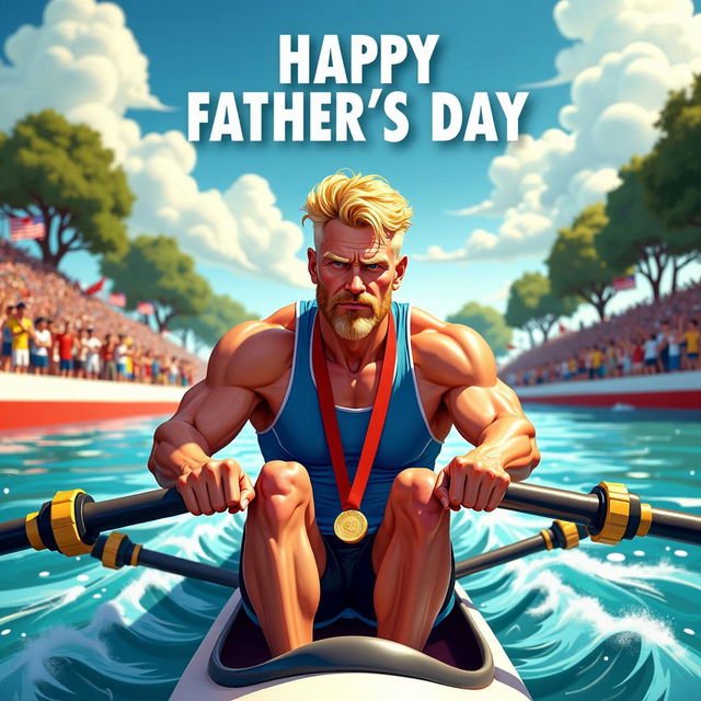 A greeting card featuring the text "Happy Father's Day" at the top