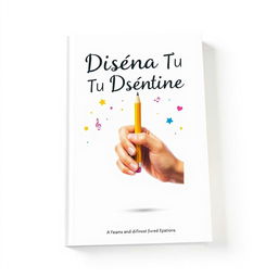 A book cover design titled 'Diseña Tu Destino' (Design Your Destiny) on a white background