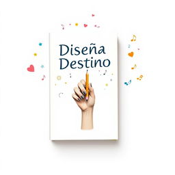 A book cover design titled 'Diseña Tu Destino' (Design Your Destiny) on a white background