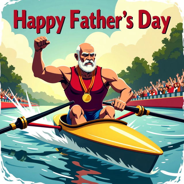 A greeting card featuring the text "Happy Father's Day" at the top