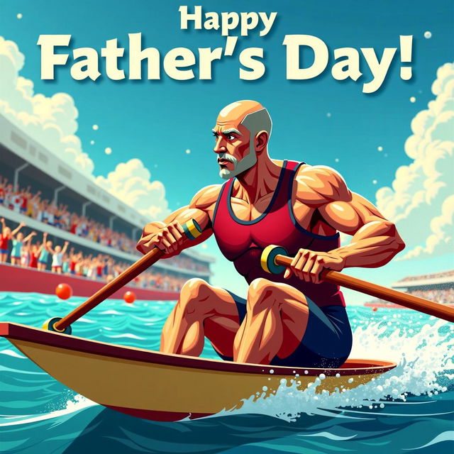 A greeting card featuring the text "Happy Father's Day" at the top