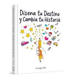 Book cover for 'Diseña tu Destino y Cambia tu Historia', featuring a white background