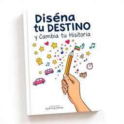 Book cover for 'Diseña tu Destino y Cambia tu Historia', featuring a white background