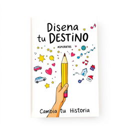 Book cover for 'Diseña tu Destino y Cambia tu Historia', featuring a white background