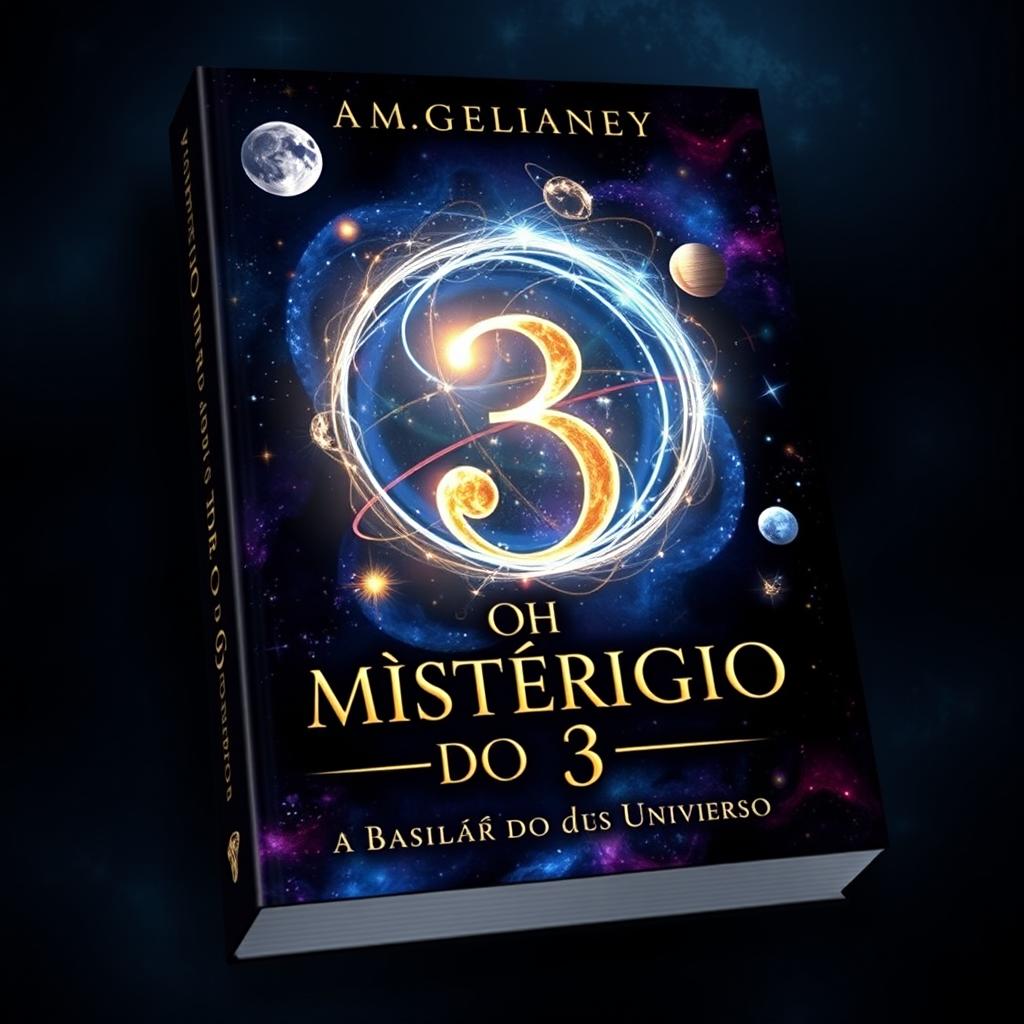 A captivating book cover for 'O MISTÉRIO DO 3 A REVELAÇÃO BASILAR DO UNIVERSO'