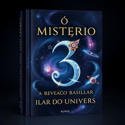 A captivating book cover for 'O MISTÉRIO DO 3 A REVELAÇÃO BASILAR DO UNIVERSO'