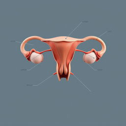 A highly realistic and detailed anatomical photograph of the female reproductive system, created for educational purposes