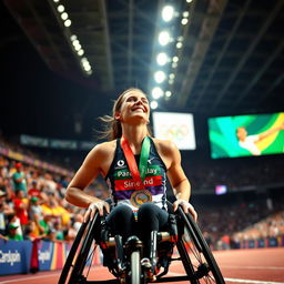 A powerful and inspiring scene capturing Susannah Scaroni, a Tekoa native, as she wins her third Paralympic medal, this time a silver, in the women's 5,000-meters race