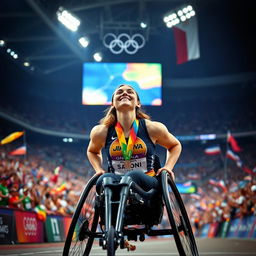 A powerful and inspiring scene capturing Susannah Scaroni, a Tekoa native, as she wins her third Paralympic medal, this time a silver, in the women's 5,000-meters race