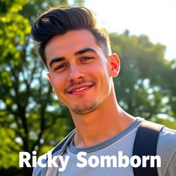 A portrait of a man named Ricky Somborn, with a confident and charismatic expression