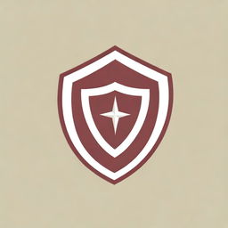 A maroon and white logo for an emergency response team, filled with charisma, grit, and alertness. Featuring a stylized shield, compass, and lightning bolt symbols embodying protection, guidance, and swift action.