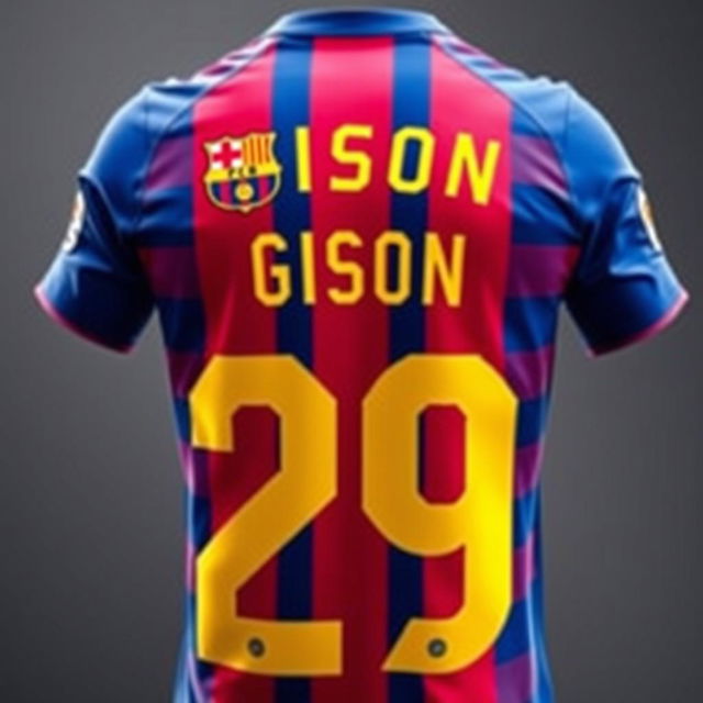 A 2014/15 season FC Barcelona football jersey featuring the iconic Blaugrana design