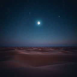 A vast desert under a starry night sky, with the bright planet Venus shining prominently as the Evening Star