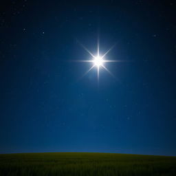 A captivating night sky with the Star of Bethlehem shining brightly among the stars