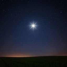 A captivating night sky with the Star of Bethlehem shining brightly among the stars