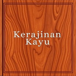 a book cover featuring a beautiful carved teak wood texture with the title 'Kerajinan Kayu' presented in elegant typography