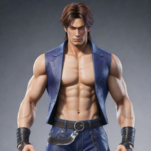 An imaginative fusion of Hwoarang from Tekken 8 and Seven from Scissor Seven, combining their distinctive outfits and hair styles.