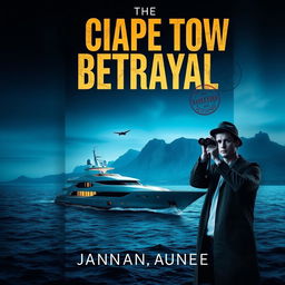 A gripping book cover design that captures the intrigue and suspense of a luxury yacht found abandoned off the coast of Cape Town