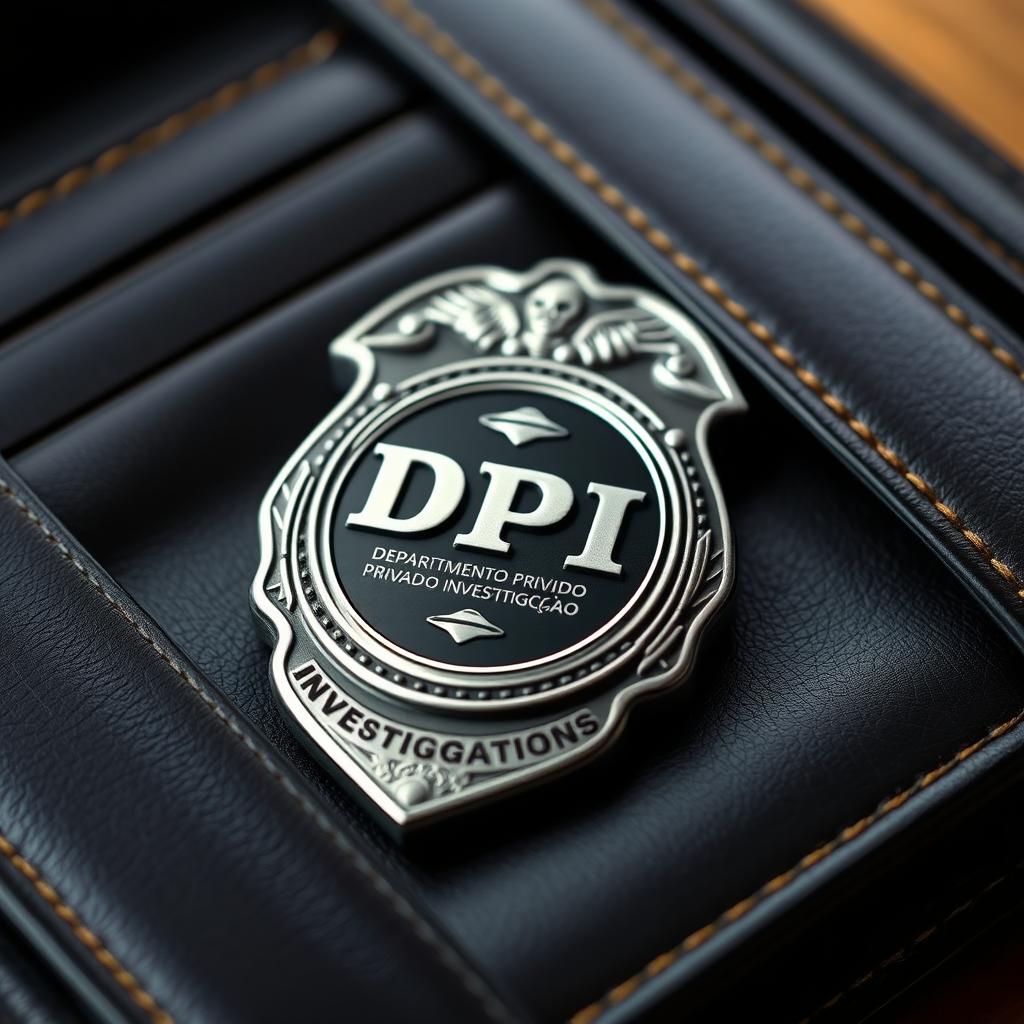 A police investigation style badge with UFO elements displayed inside a professional wallet