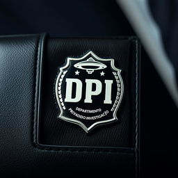 A police investigation style badge with UFO elements displayed inside a professional wallet