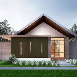 Design of a 1320 square feet home with a modern aesthetic, including both interior and exterior aspects. The home should be comfortable, efficient and aesthetically pleasing.