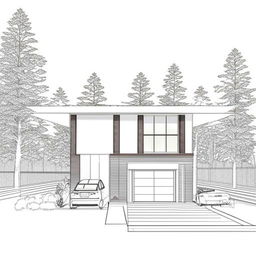 Design of a 1320 square feet home with a modern aesthetic, including both interior and exterior aspects. The home should be comfortable, efficient and aesthetically pleasing.