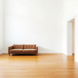 A spacious hall with a smooth white wall as a backdrop