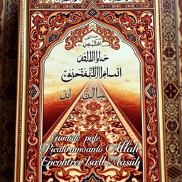 A captivating book cover featuring intricate Islamic details, showcasing a safe and straight path