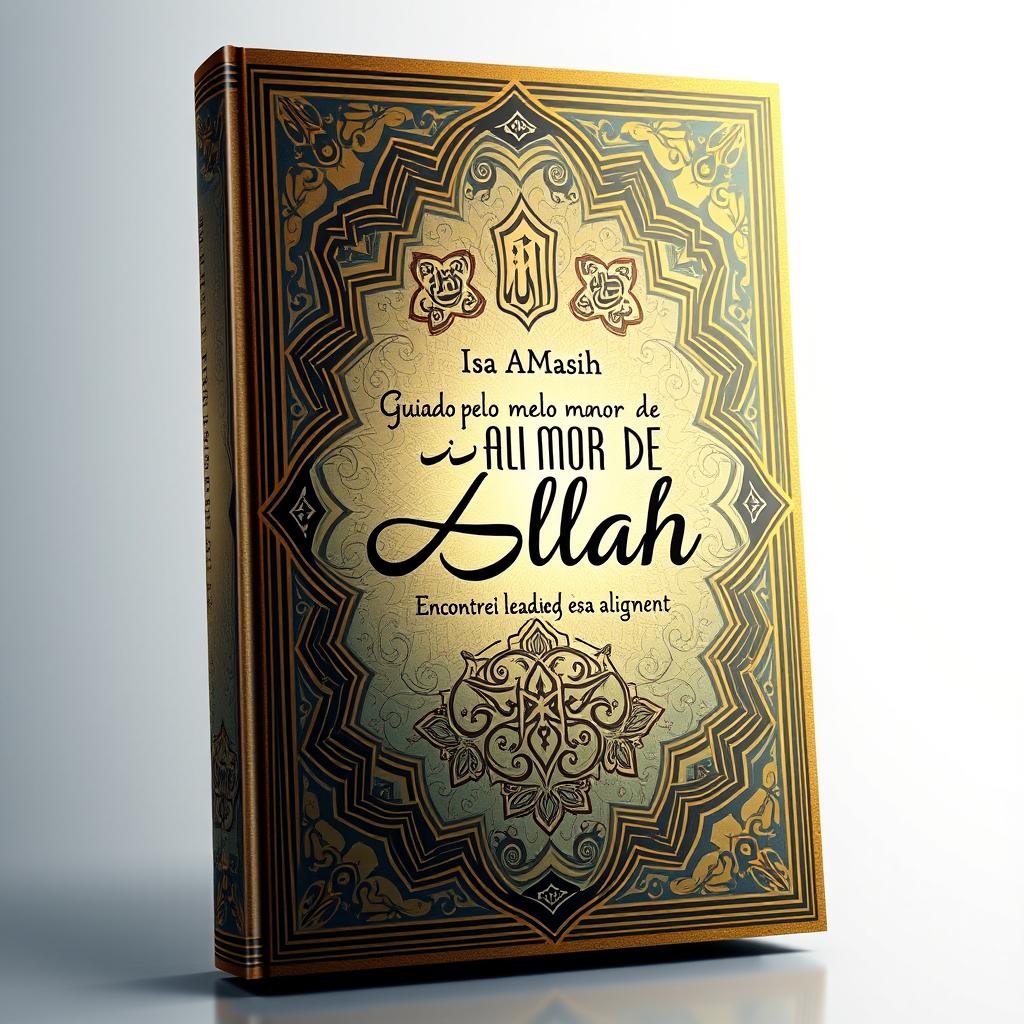 A captivating book cover featuring intricate Islamic art details, showcasing a safe and straight path leading towards enlightenment