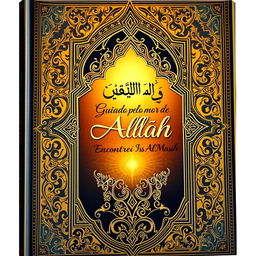 A captivating book cover featuring intricate Islamic art details, showcasing a safe and straight path leading towards enlightenment