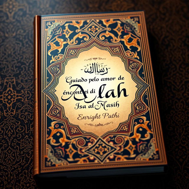 A captivating book cover featuring intricate Islamic art details, showcasing a safe and straight path leading towards enlightenment