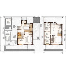 Design a home with a total area of 1320 square feet, illustrating both the interior and exterior. The style should be modern and user-friendly.