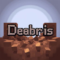 A pixel art picture in the Minecraft style featuring the word 'Debris' prominently placed