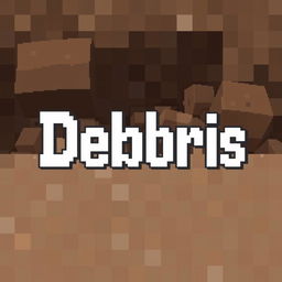 A pixel art picture in the Minecraft style featuring the word 'Debris' prominently placed