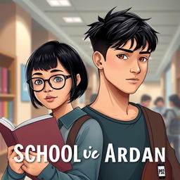 High school romance novel cover featuring two main characters, Sabila and Ardan