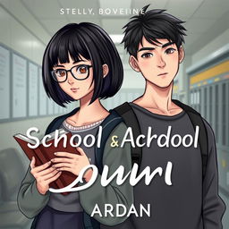 High school romance novel cover featuring two main characters, Sabila and Ardan