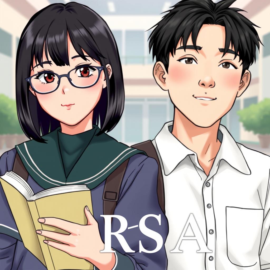 High school romance novel cover titled "ARSaA" featuring two main characters, Sabila and Ardan, wearing Indonesian high school uniforms