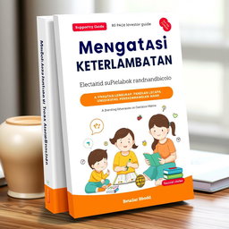 Design a book cover for an 80-page guide titled 'Mengatasi Keterlambatan Bicara: Panduan Lengkap untuk Mendukung Perkembangan Anak'