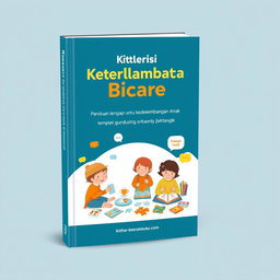 Design a book cover for an 80-page guide titled 'Mengatasi Keterlambatan Bicara: Panduan Lengkap untuk Mendukung Perkembangan Anak'