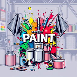 Design an identical graphic for a T-shirt with a theme of a paint workshop