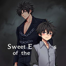 Book cover for 'Sweet Echoes of the Night', featuring an anime-style illustration capturing dark themes