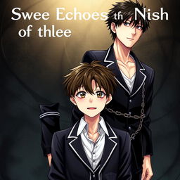 Book cover for 'Sweet Echoes of the Night', featuring an anime-style illustration capturing dark themes