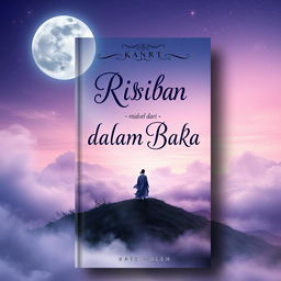 A mystical and ethereal book cover for the novel "Bisikan Rindu dari Alam Baka"